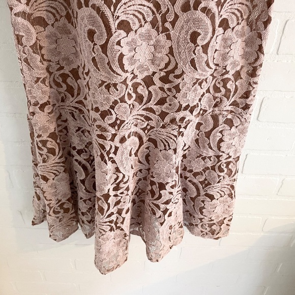 Free People Mini Dress Beautiful Dreamer Cotton Blend Lace Mauve pink Black M - Picture 8 of 13